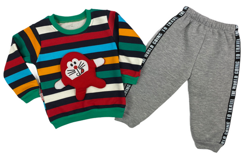 Sweatshirt & Hose Set in bunt mit Motiv für Kinder & Babys - 100% Baumwolle