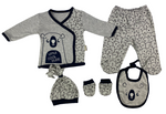 Sweatshirt, Hose, Lätzchen, Mütze & Handschuhe Set für Babys - 100% Baumwolle