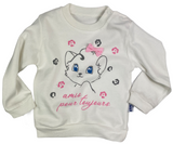 Sweatjacke Hoodie, Sweatshirt & Hose im Set mit Katzenmotiv für Babys