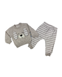 Pullover & Hose im Set in hellgrau mit Motiv für Babys