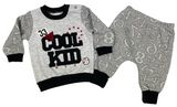 Pullover & Hose Set in grau mit "Cool Kid" Motiv für Baby Jungen