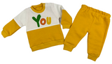 Pullover & Hose im Set für Babys in gelb/weiß mit Motiv - für Babys