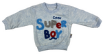 Pullover & Hose im Set in hellblau mit "Super Boy" Motiv für Babys