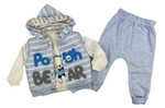 Sweatweste mit Kapuze, Sweatshirt & Hose im Set - mit Motiv für Babys