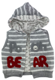 Weste Jacke mit Kapuze, Sweatshirt & Hose Set - in grau mit Motiv für Babys