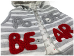 Weste Jacke mit Kapuze, Sweatshirt & Hose Set - in grau mit Motiv für Babys