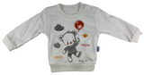 Weste Jacke mit Kapuze, Sweatshirt & Hose Set - in grau mit Motiv für Babys