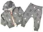 Sweatjacke mit Sweatshirt und Hose Set mit Motiven für 6 - 12 - 18 Monate Babys