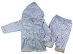 Kapuzenpullover inkl. Hose im Elefanten Design in hellblau für Kinder & Babys