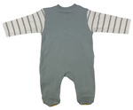 Strampler Overall für Babys im Koala Design in weiß/mintgrün und Druckknöpfen