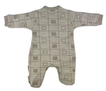 Overall Strampler für Babys in beige/braun mit Druckknöpfen - 3 - 6 - 9 Monate