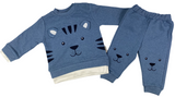 Sweatshirt & Hose Set in blau mit Tigermotiv für Babys bis 12 Monate