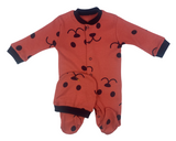 Overall & Mütze Set in orange für Babys von 3 bis 9 Monate