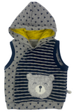 Weste mit Kapuze, Sweatshirt & Hose Set in grau/blau mit Bärchen Motiv für Babys