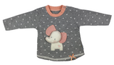 Sweatshirt & Hose Set in aprikose/grau mit Elefanten Motiv für Babys - 100% Baumwolle