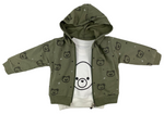 Sweatjacke mit Kapuze, Sweatshirt & Hose im Set mit Bären Motiv in grün für Babys