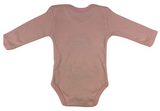 Baby Body langarm mit Hasen Motiv in aprikose - 100% Baumwolle