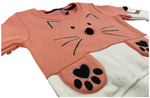 Pullover & Hose Set in aprikose mit Katzen Motiv für Kinder Mädchen - 100% Baumwolle