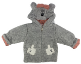 Jacke mit Kapuze & Hose Set in grau/aprikose mit Maus Motiv für Babys Mädchen