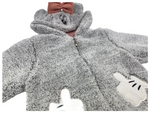 Jacke mit Kapuze & Hose Set in grau/aprikose mit Maus Motiv für Babys Mädchen