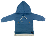 Hoodie Pullover mit Kapuze & Hose Set in blau mit Bauchtasche für Babys - 100% Baumwolle