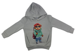 Hoodie Pullover mit Kapuze & Hose Set in grau/anthrazit mit "Cool Bär" Motiv für Kinder