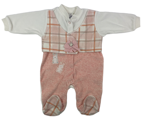 Strampler Overall für Babys im festlichen Stil in rosa/weiß - Mädchen