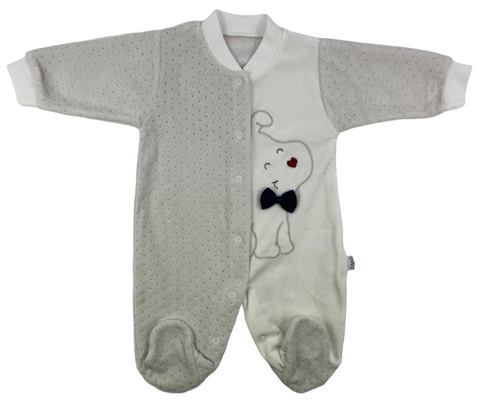 Strampler Overall für Babys mit lustigem HündchenMotiv mit Druckknöpfen - Baumwolle