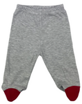 Sweatshirt, Hose & Handschuhe + Mütze im Set in grau/rot langarm für Babys Motiv "I love MOM"