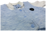 Strampler Overall mit Weste & Fliege in babyblau inkl. Mütze für Babys Jungen