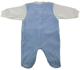 Strampler Overall mit Weste & Fliege in babyblau inkl. Mütze für Babys Jungen