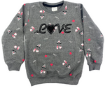 Pullover mit Rundhals in LOVE Motiv verschiedene Farben für Kinder Jungen & Mädchen