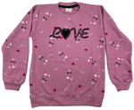 Pullover mit Rundhals in LOVE Motiv verschiedene Farben für Kinder Jungen & Mädchen