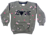 Pullover mit Rundhals in LOVE Motiv verschiedene Farben für Kinder Jungen & Mädchen